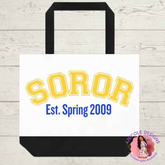 Soror + Crossing Date Tote bag | SGRho Inspired