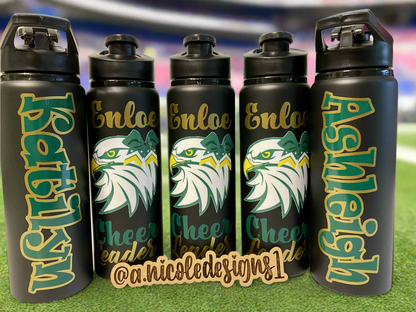 Mascot Cheerleading Water Bottles